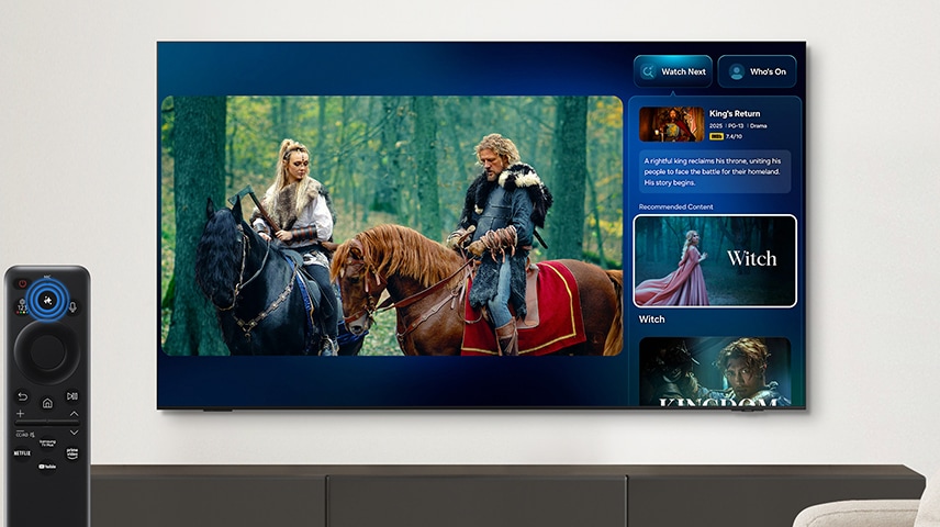 der Tv zeigt Name und Filmografie des Schauspielers an, der in der abzuspielenden Sendung zu sehen ist, nachdem die AI-Taste auf der Fernbedienung gedrückt wurde.