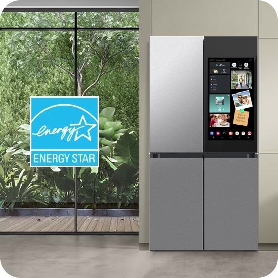 The industry's smartest fridge Samsung Bespoke White Glass refrigerator with Family Hub touch screen